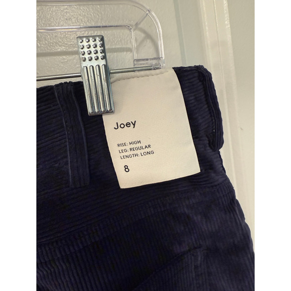 NWT! Babaton Aritzia 8 Joey Corduroy Pants Navy Blue High Rise Flare Leg Ribbed - Picture 4 of 6